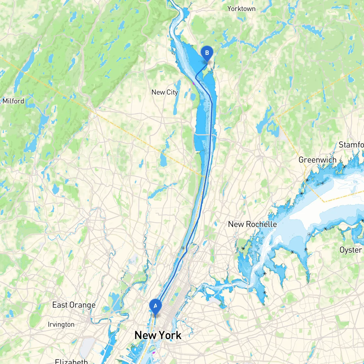 New York to Croton on Hudson