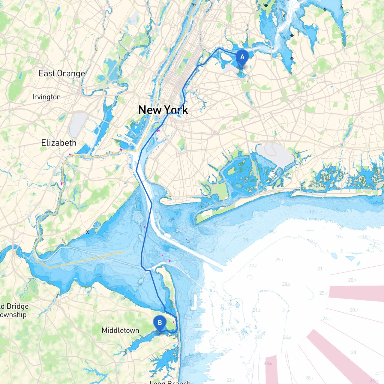 City of New York to Rumson