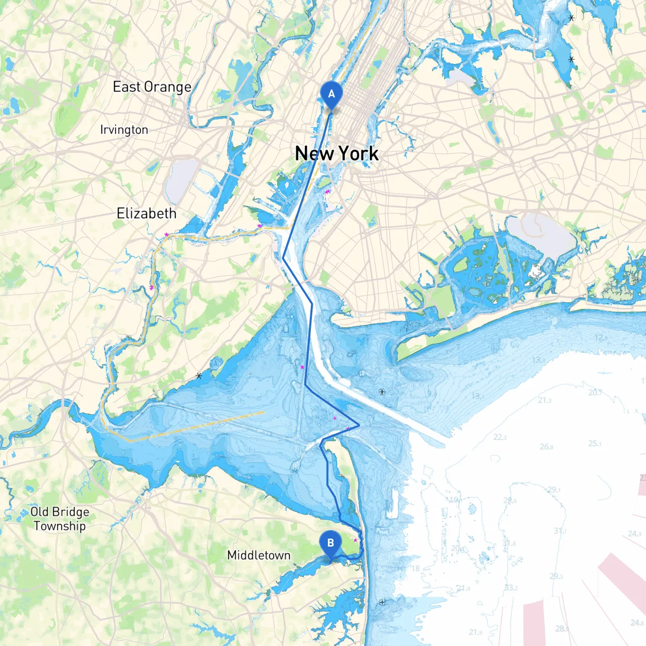 New York to Rumson