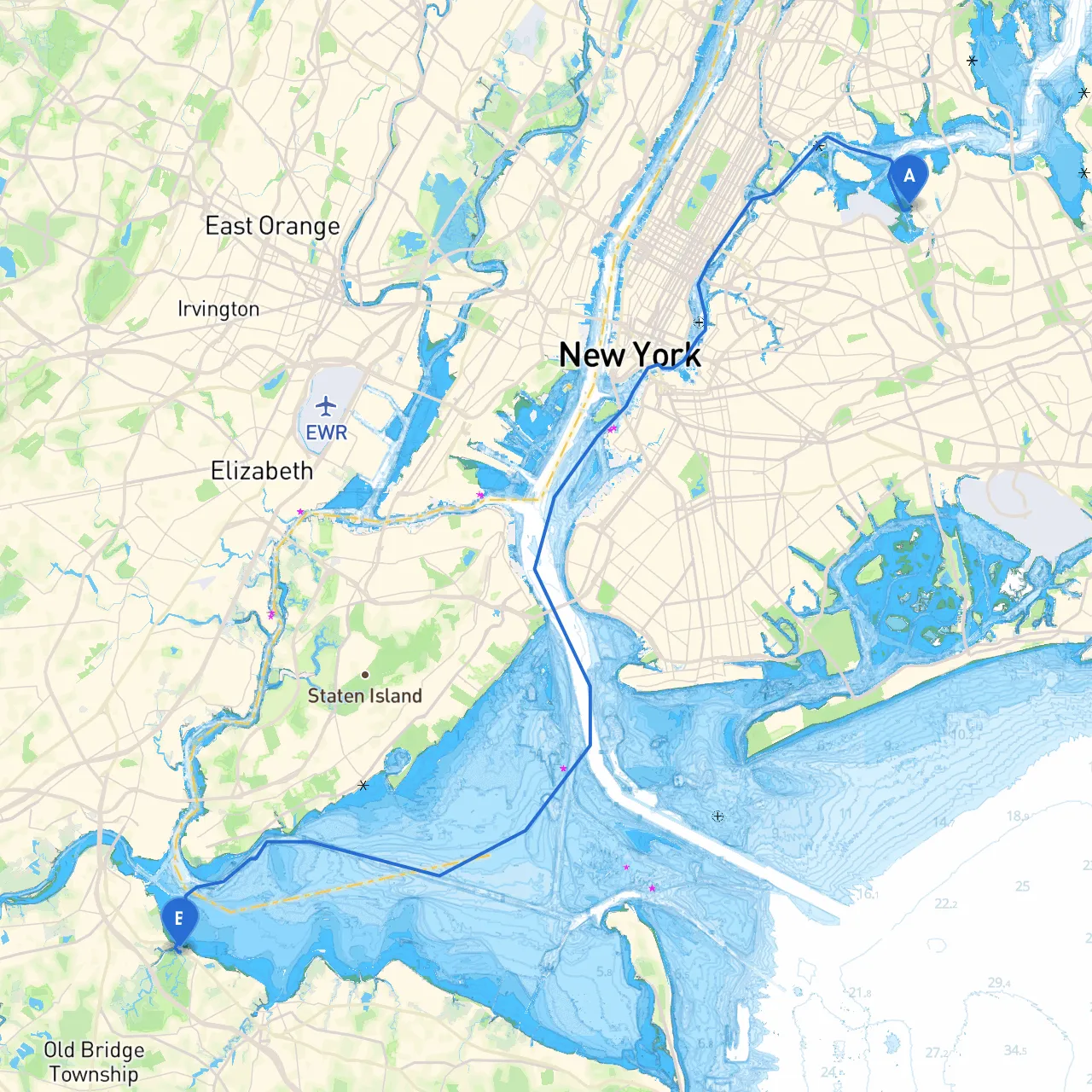 City of New York to Laurence Harbor