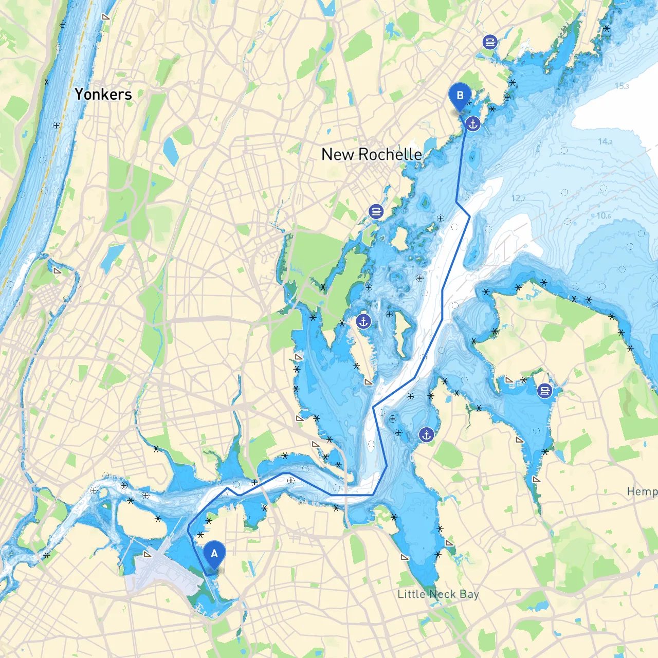 City of New York to Larchmont