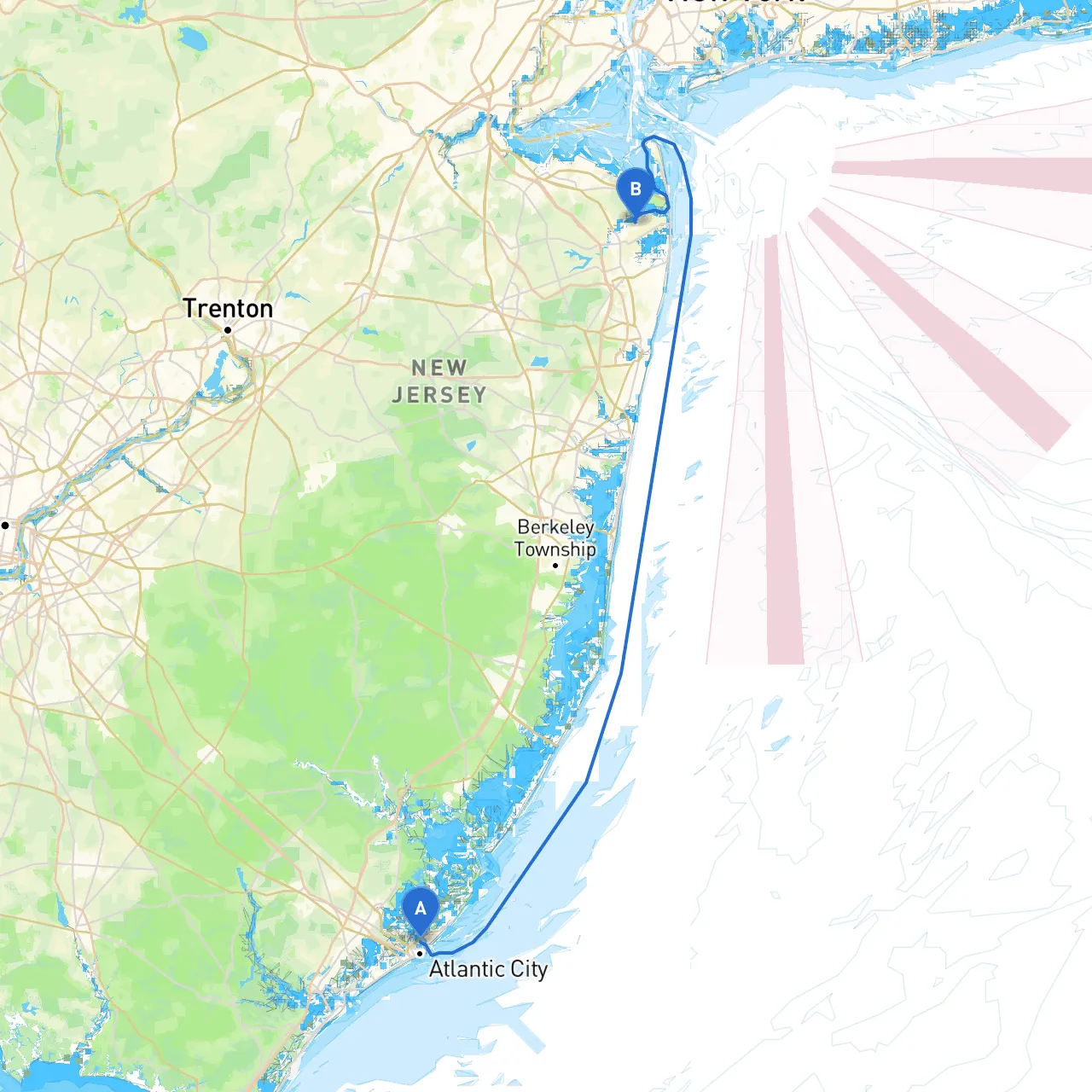 Atlantic City to Fair Haven
