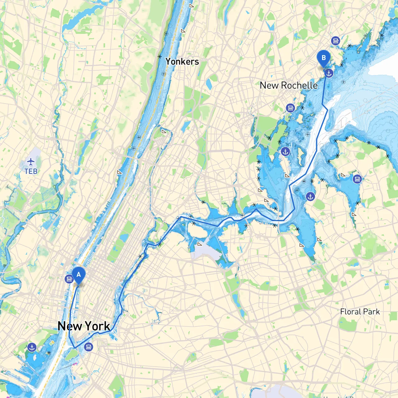New York to Larchmont