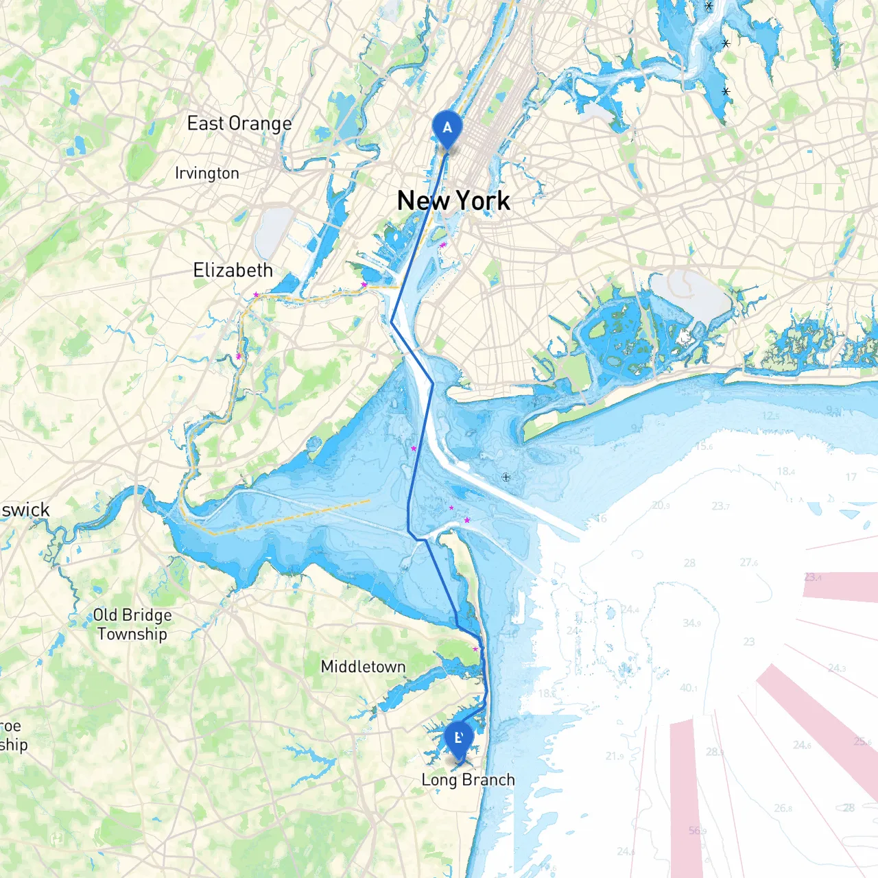 New York to Oceanport