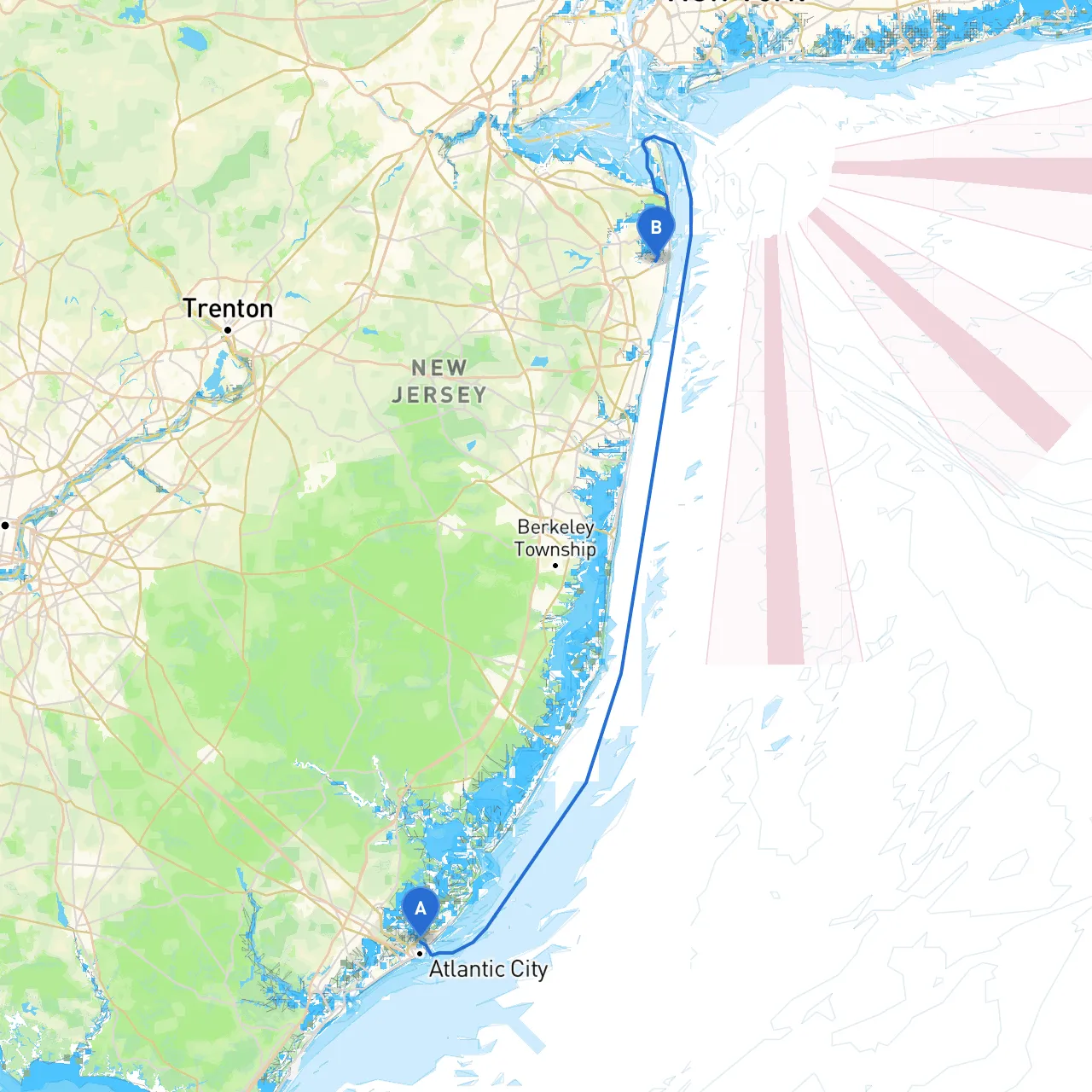 Atlantic City to Oceanport