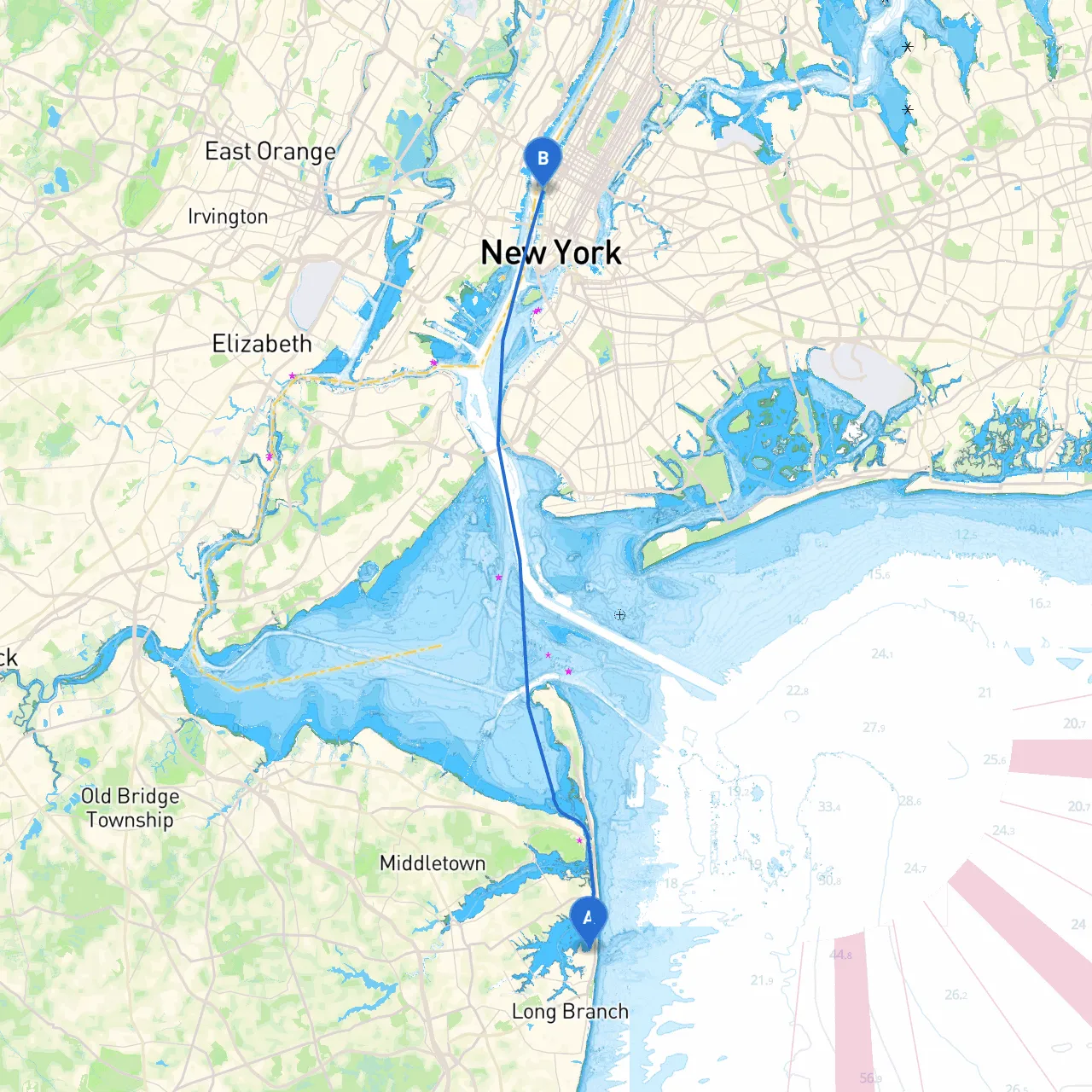 Monmouth Beach to New York
