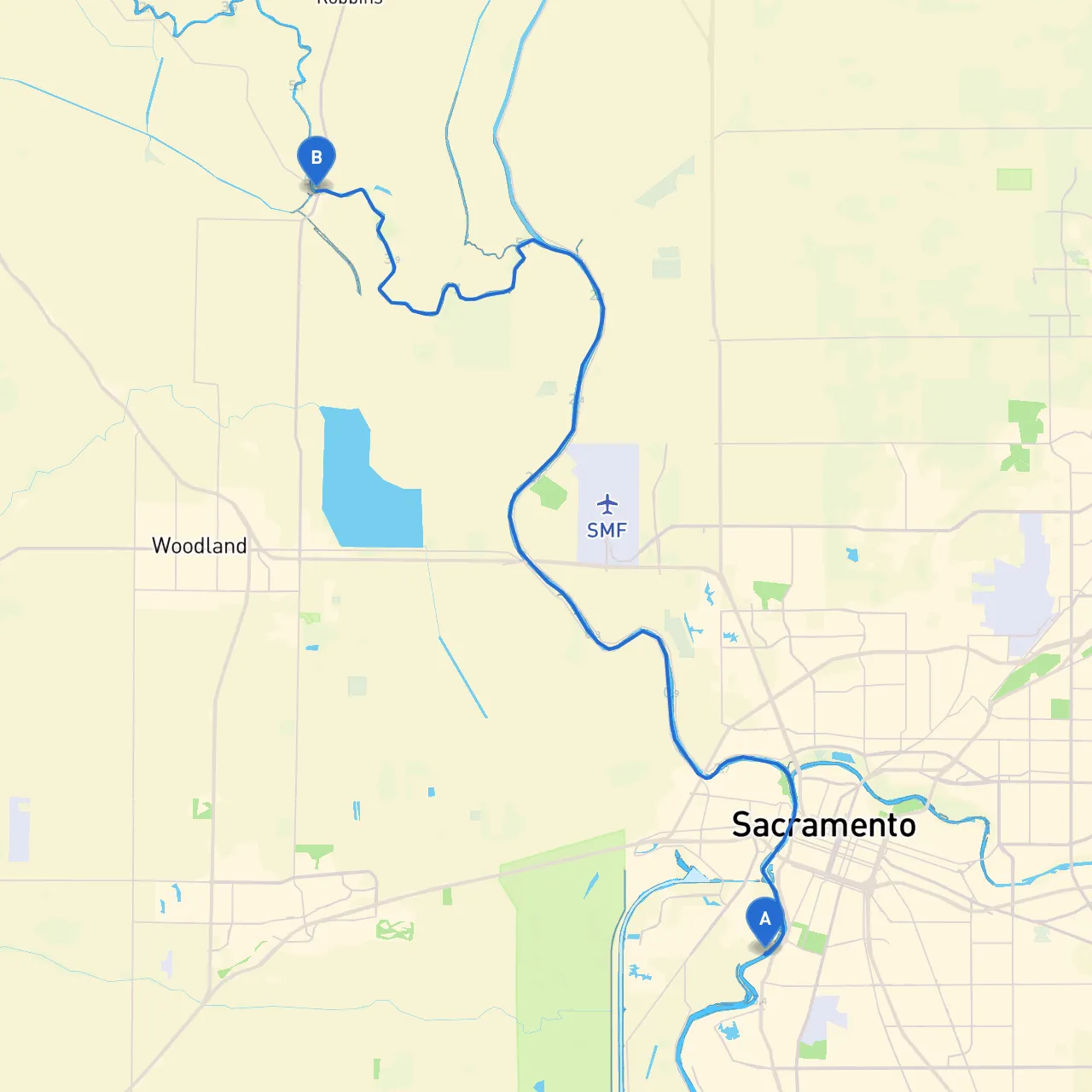 West Sacramento to Knights Landing