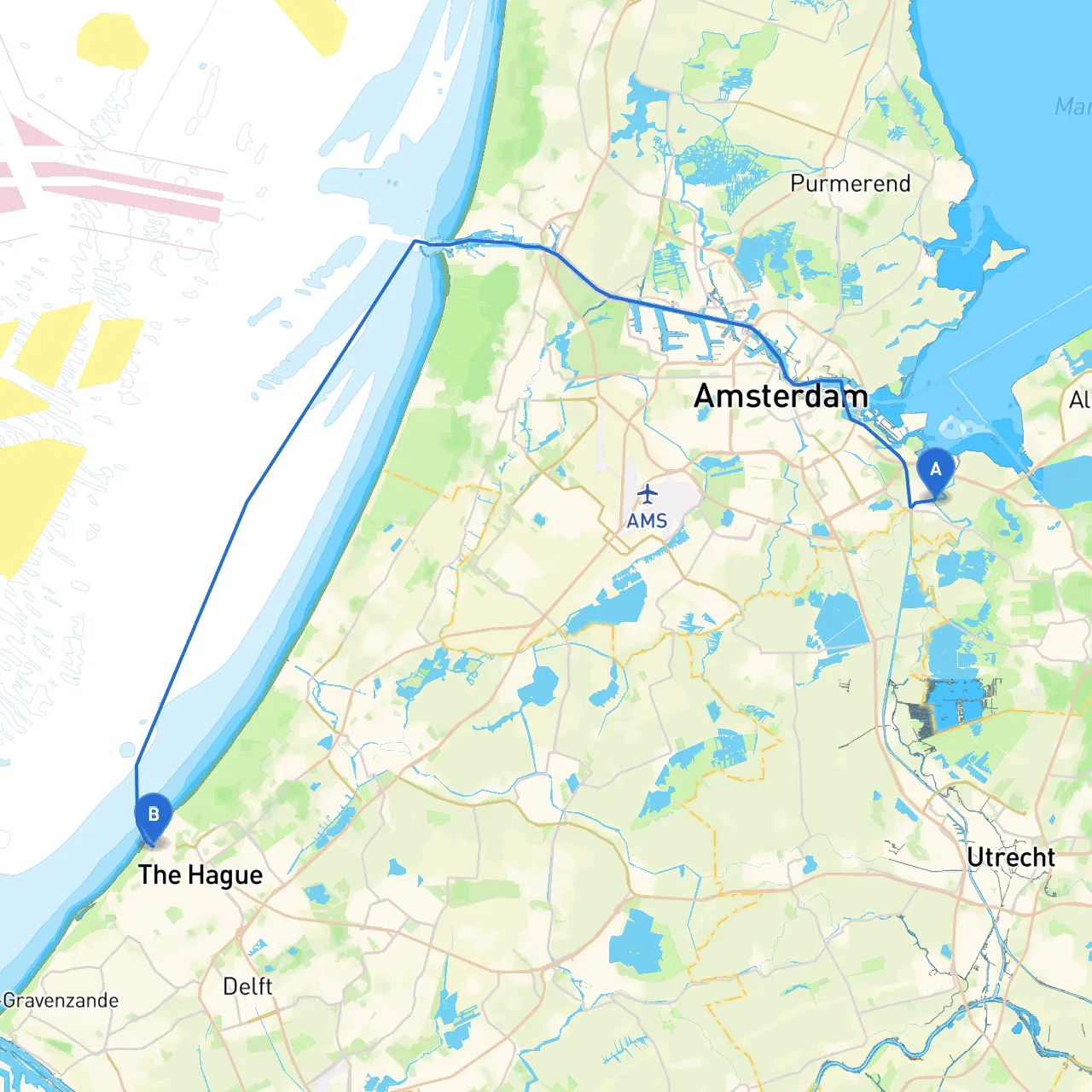 Weesp to Den Haag