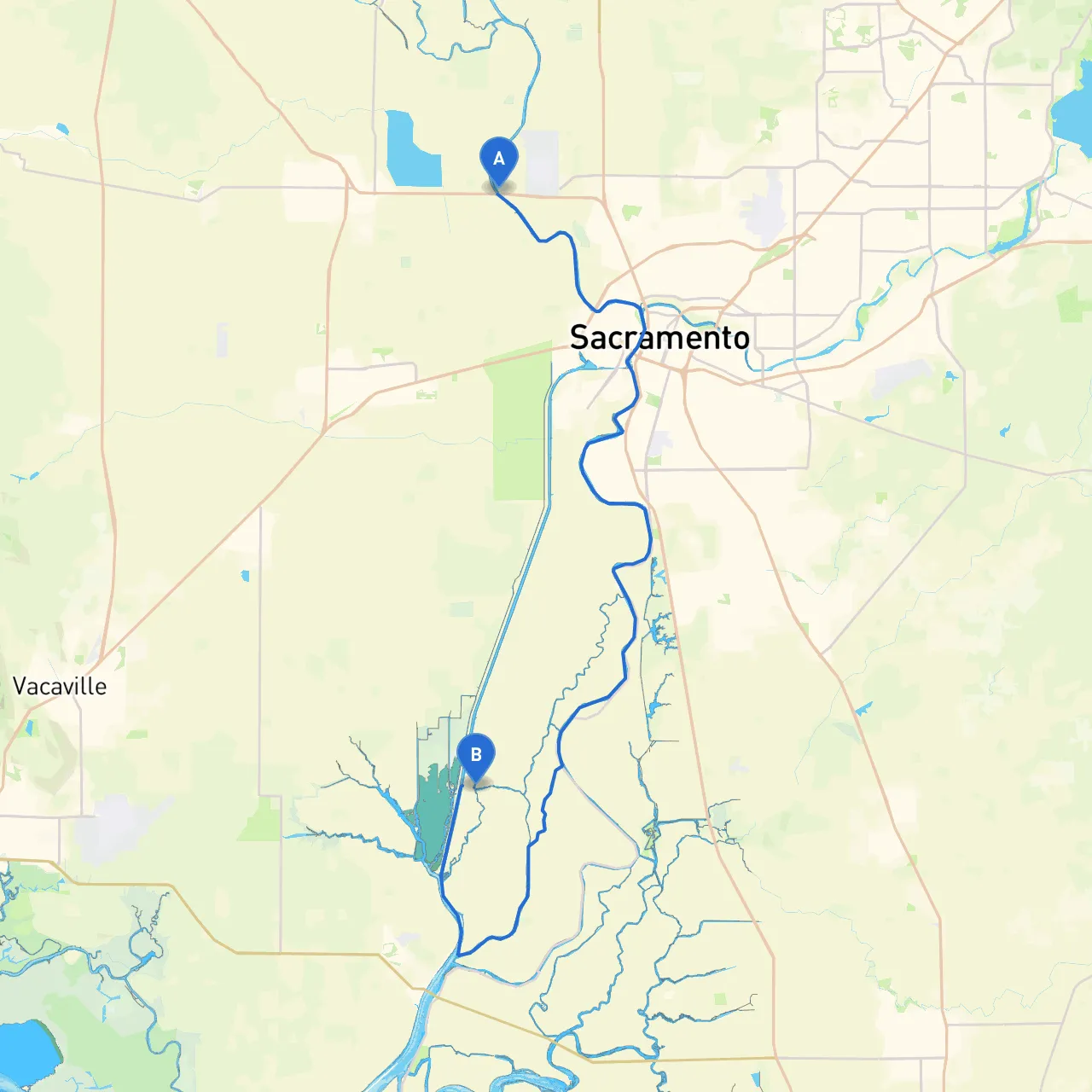 Sacramento to Clarksburg