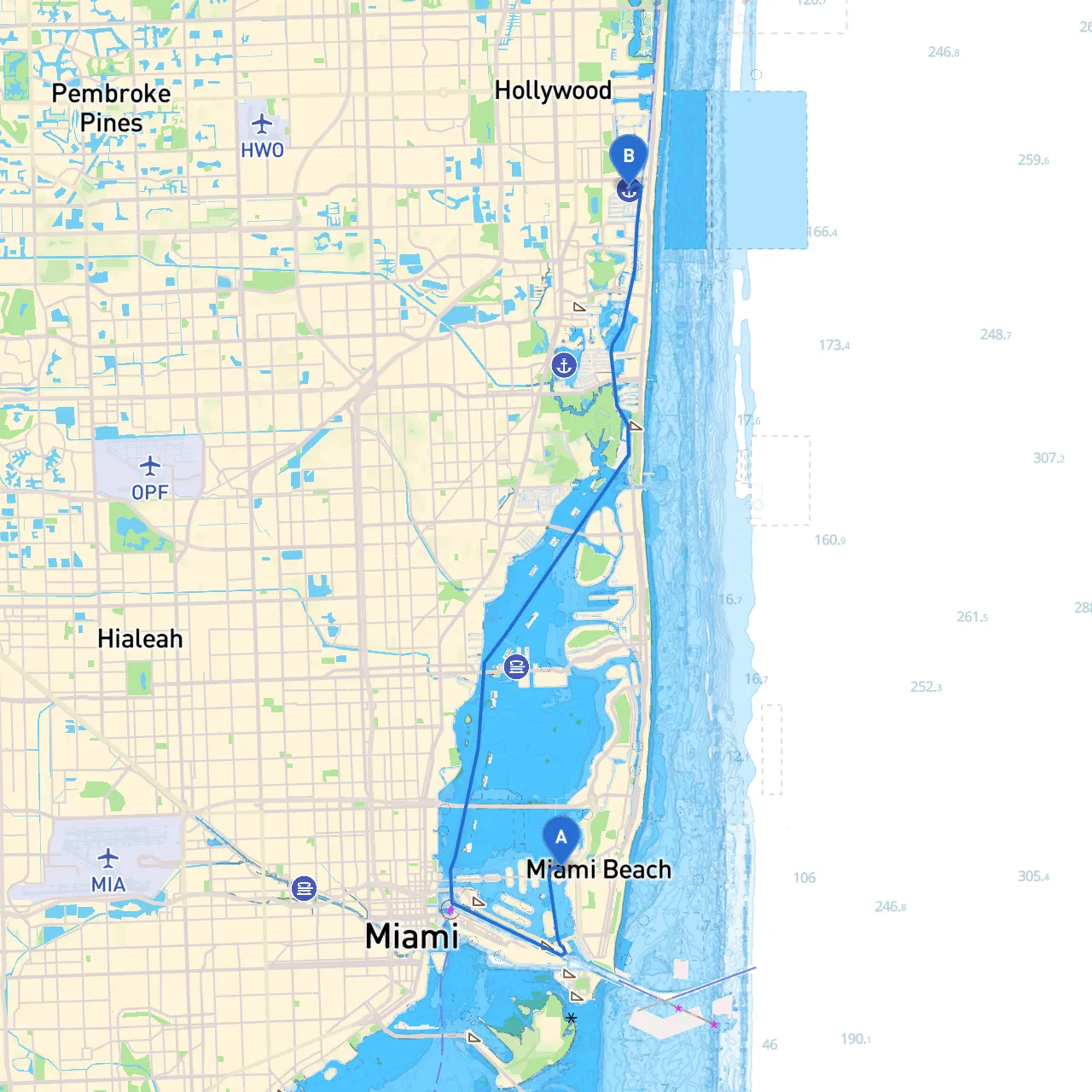 Miami Beach to Hallandale Beach