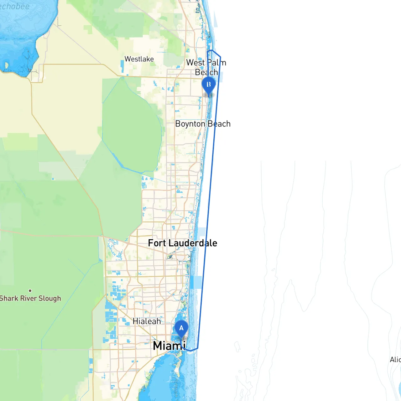 Miami Beach to Lake Worth