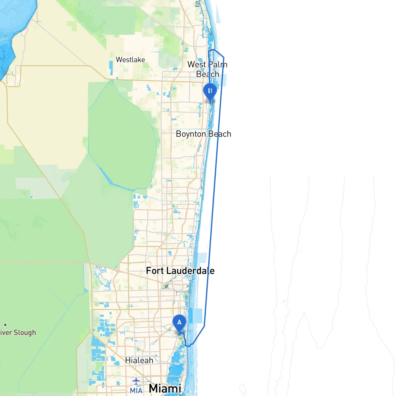 North Miami Beach to Lake Worth