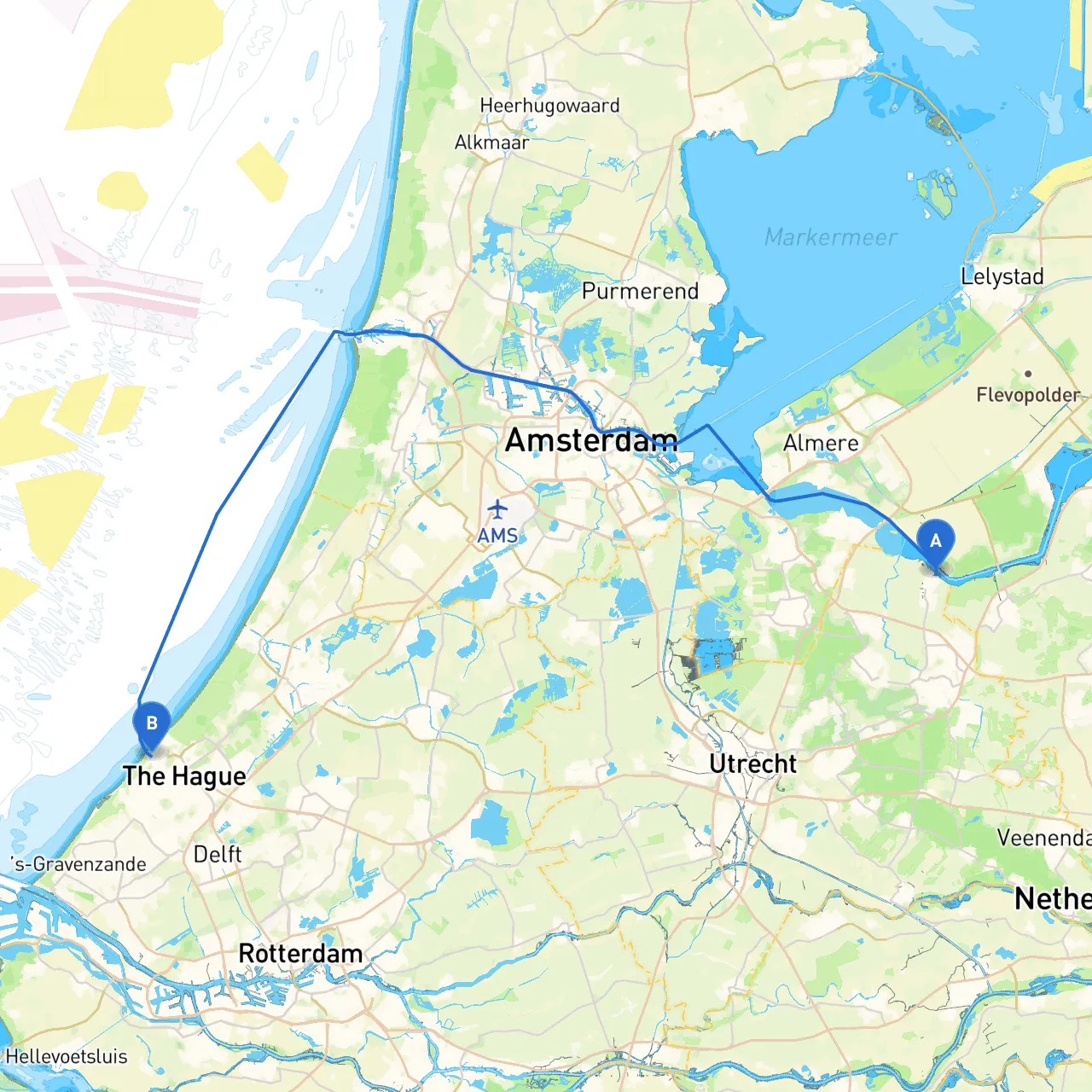 Bunschoten Spakenburg to Den Haag