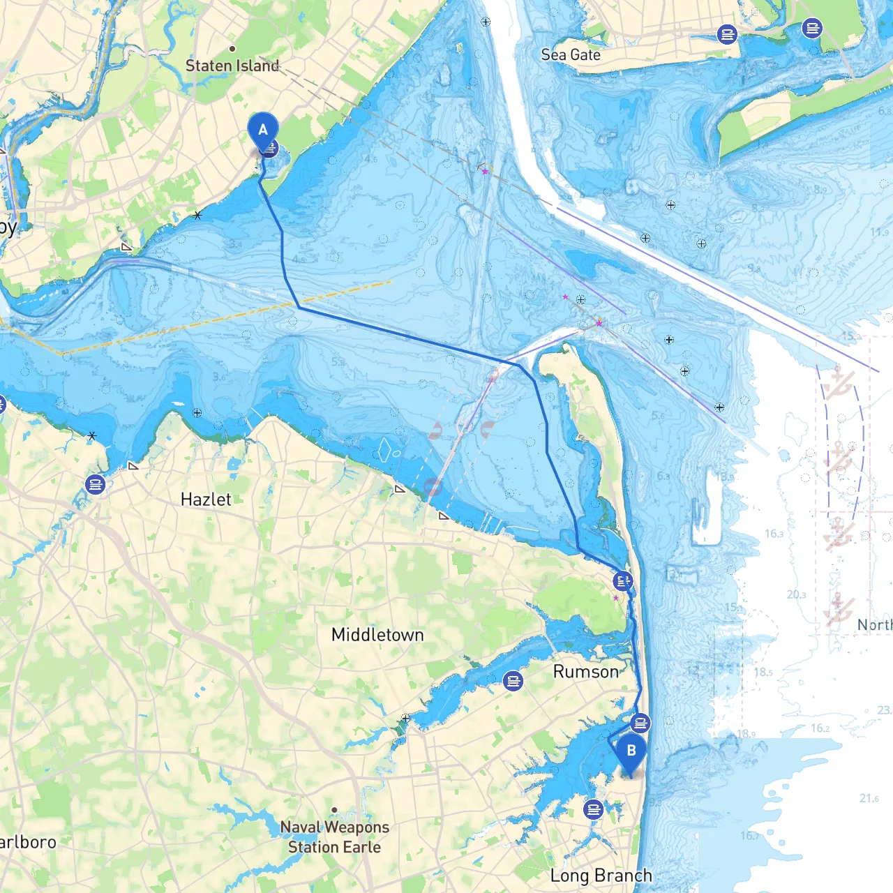 Staten Island to Monmouth Beach