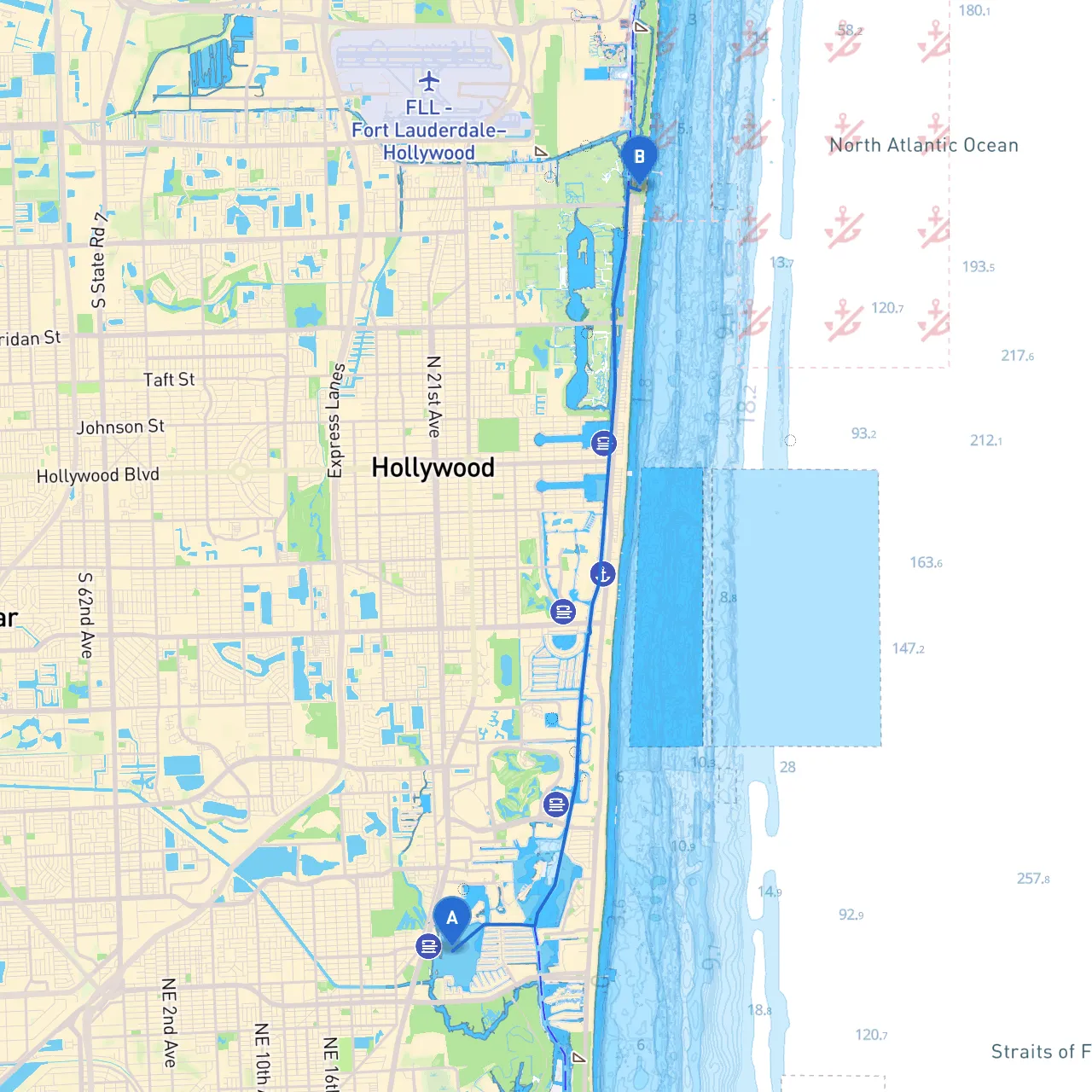 North Miami Beach to Dania Beach