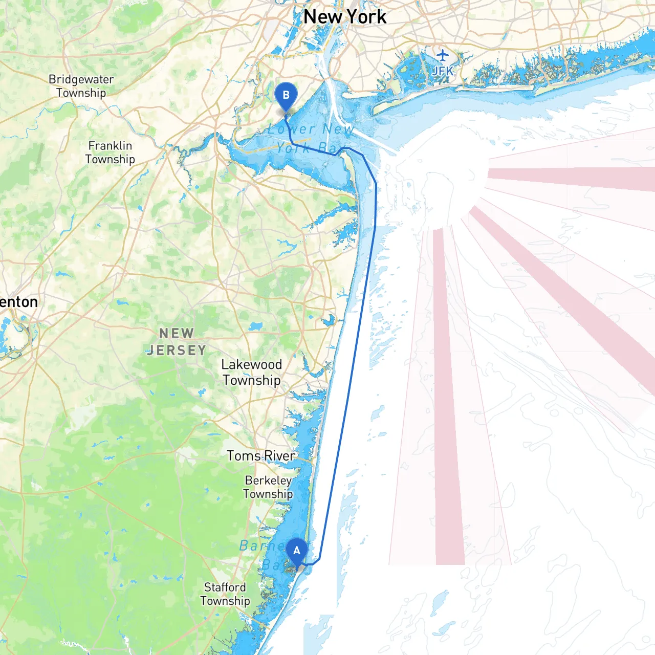 Barnegat Light to Staten Island