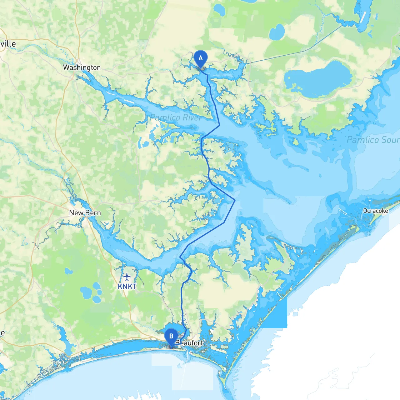 Belhaven to Atlantic Beach