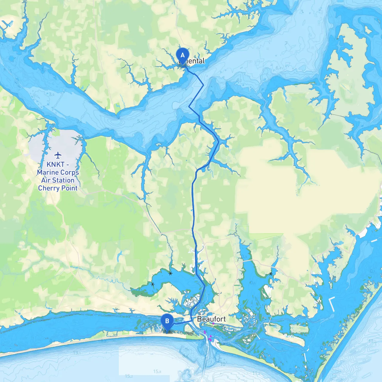 Oriental to Atlantic Beach