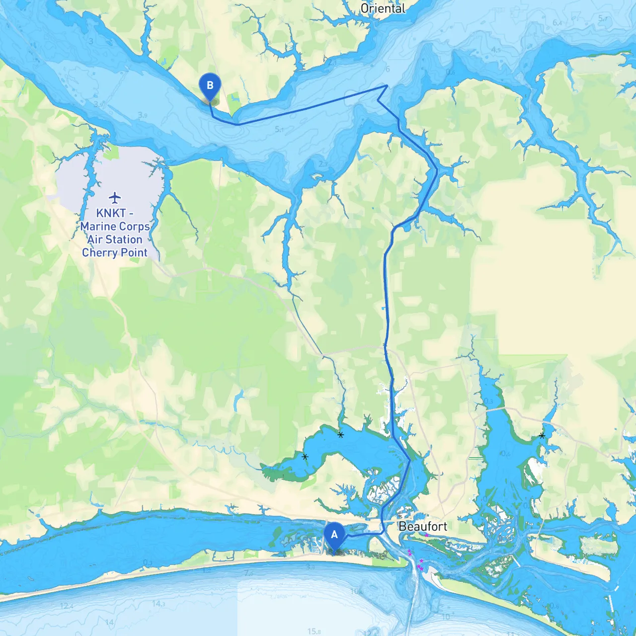 Atlantic Beach to Arapahoe