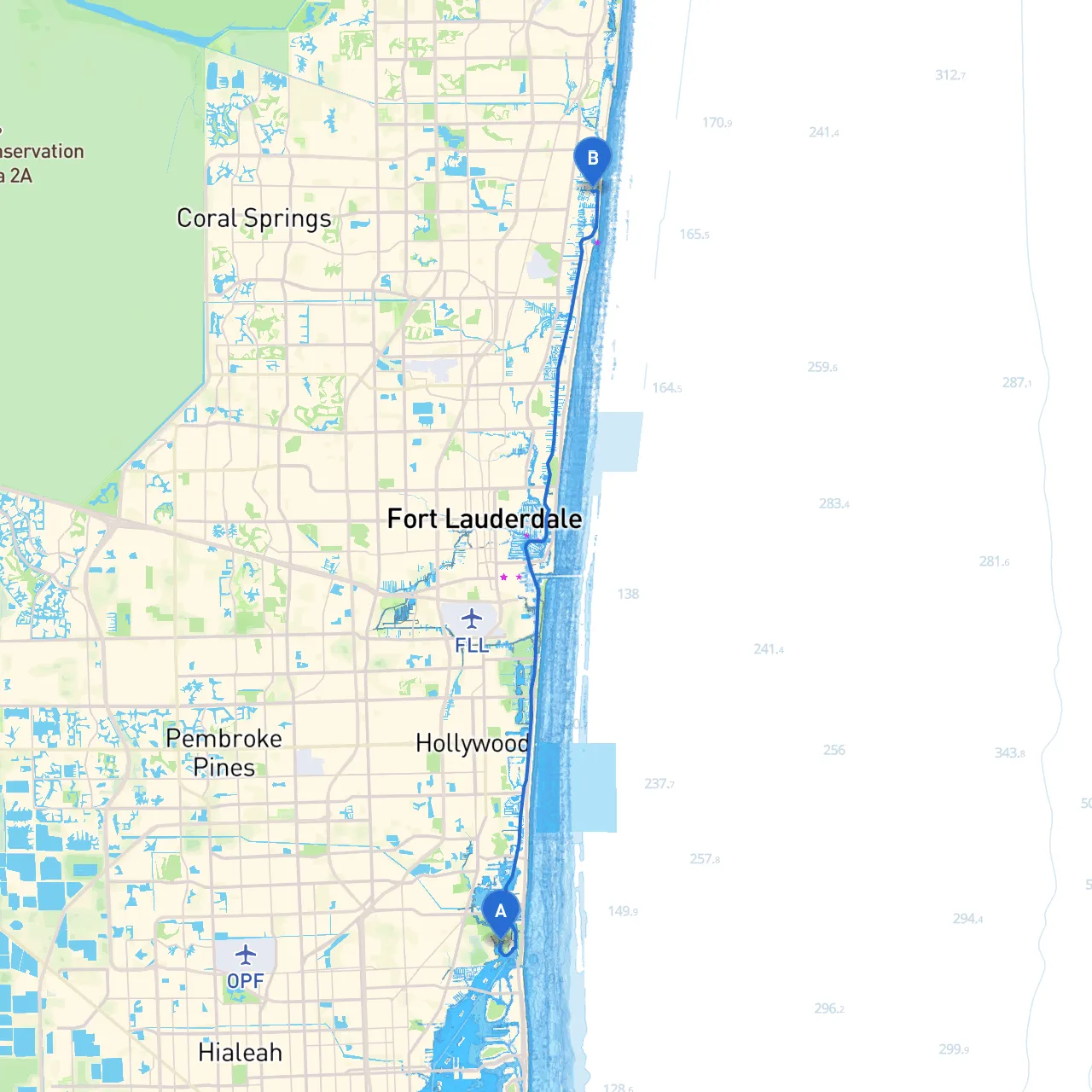 North Miami to Lighthouse Point