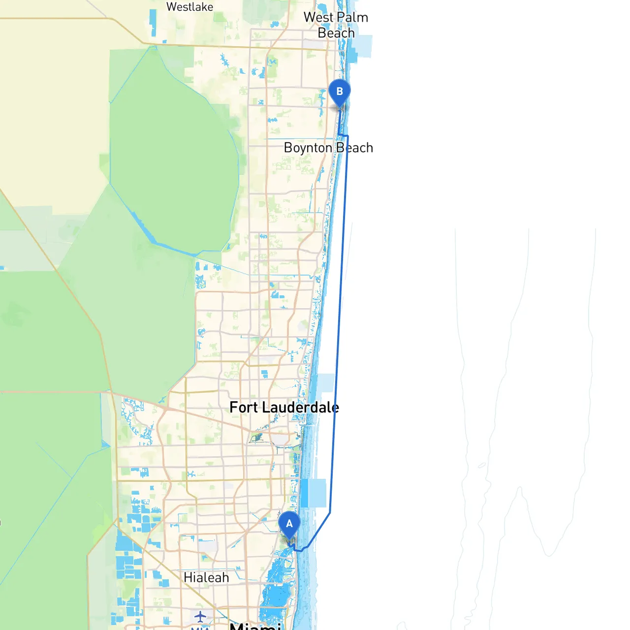 North Miami to Lantana