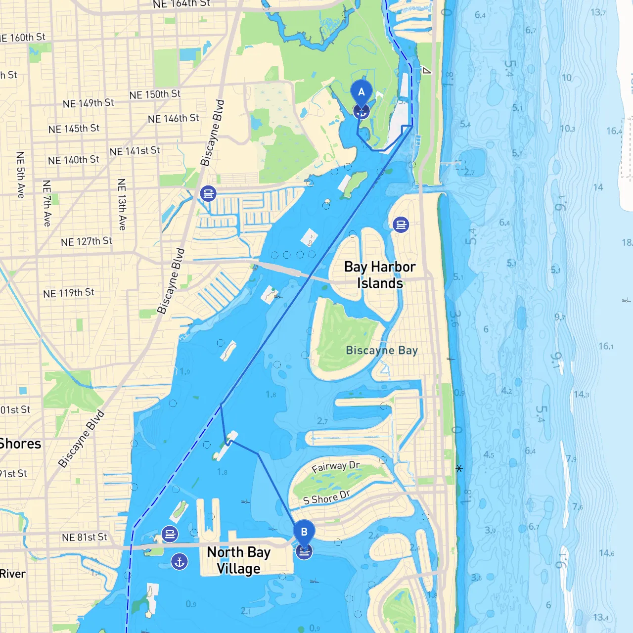 North Miami to North Bay Village
