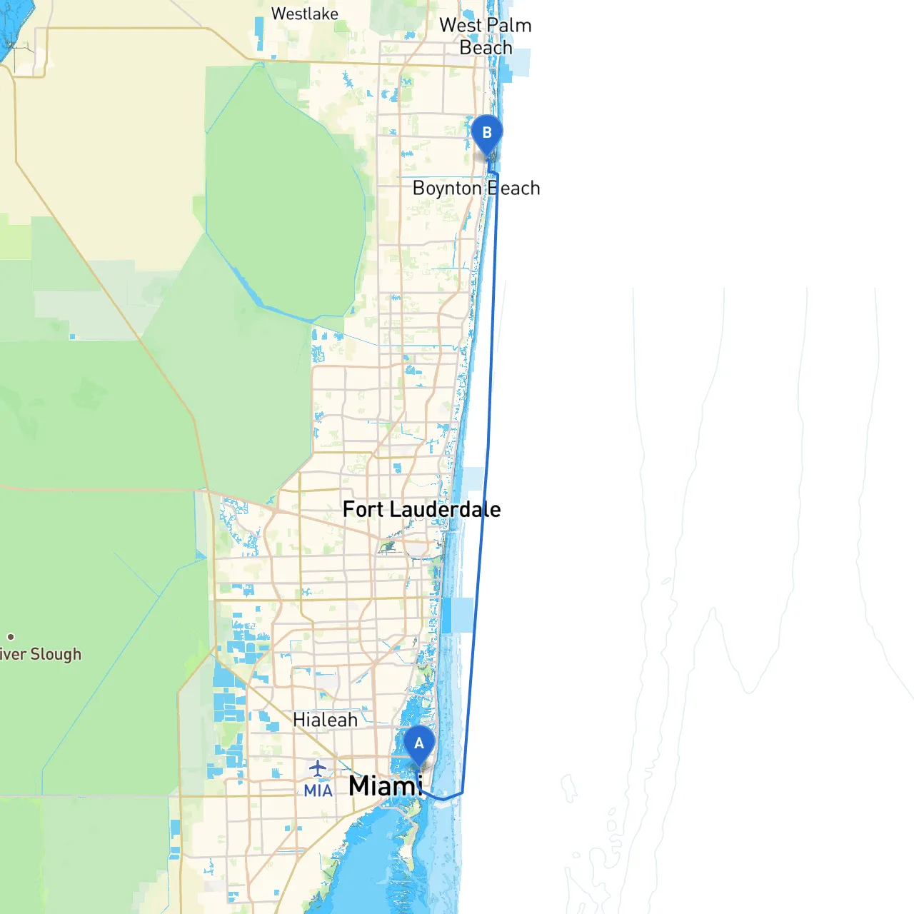 Miami Beach to Hypoluxo