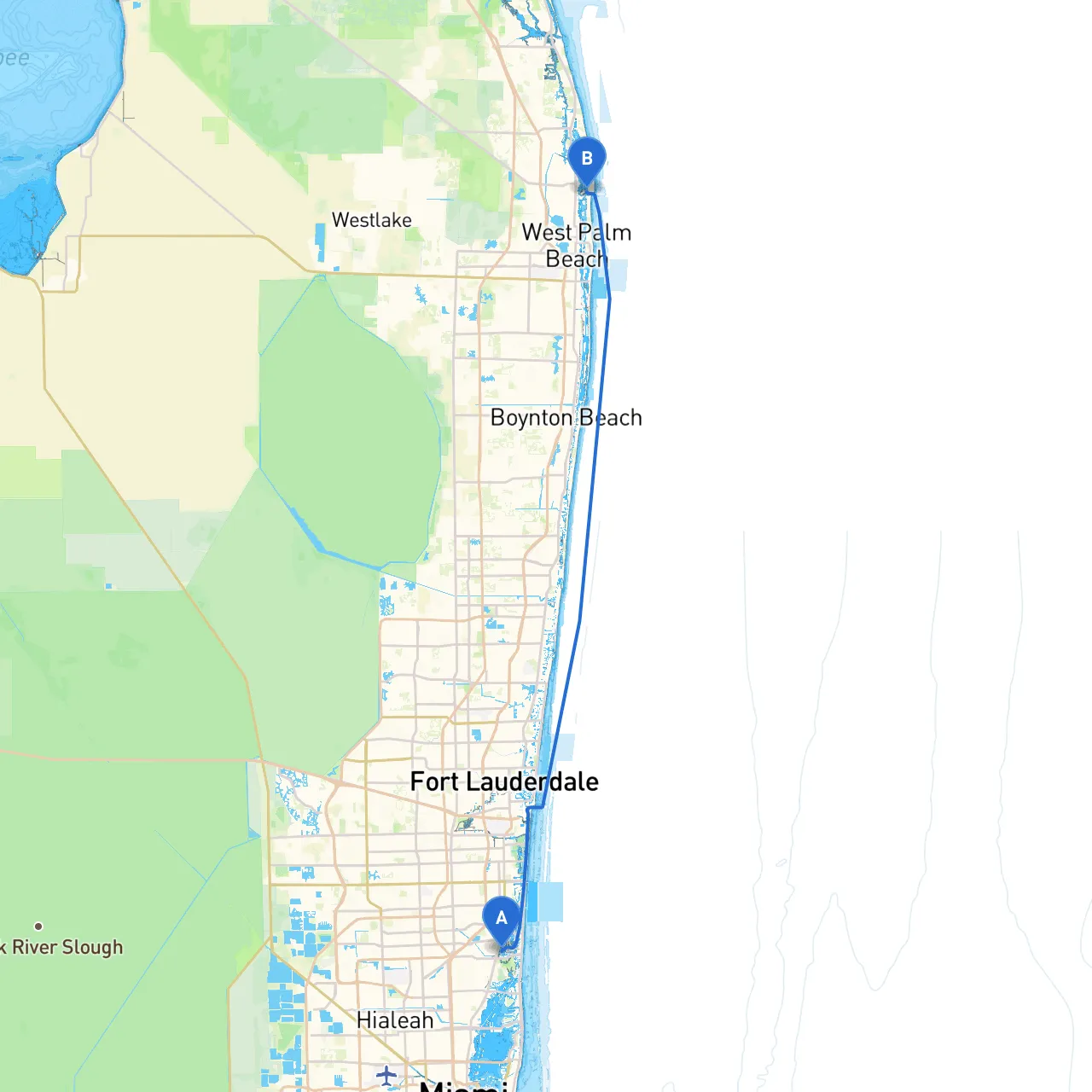North Miami Beach to Palm Beach Shores