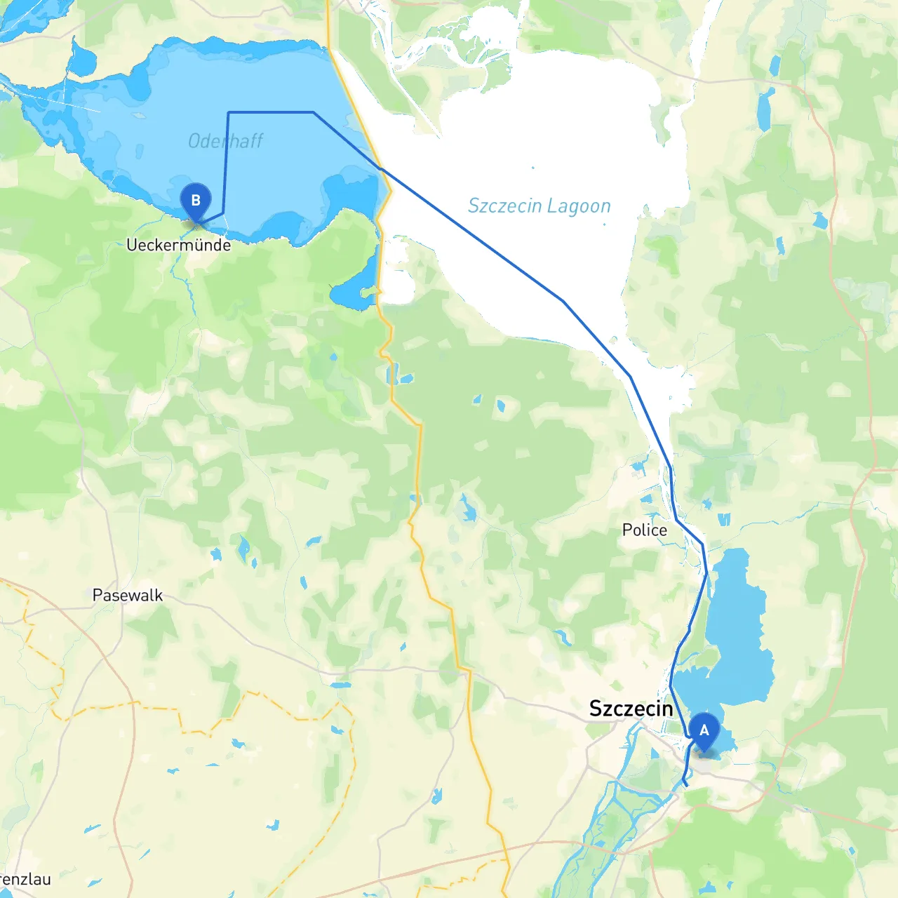 Szczecin to Ueckermünde