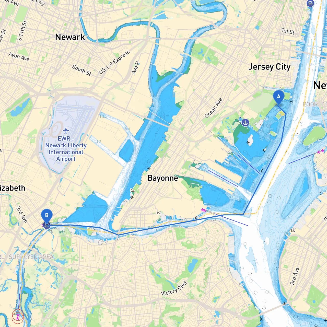 Jersey City to Elizabeth