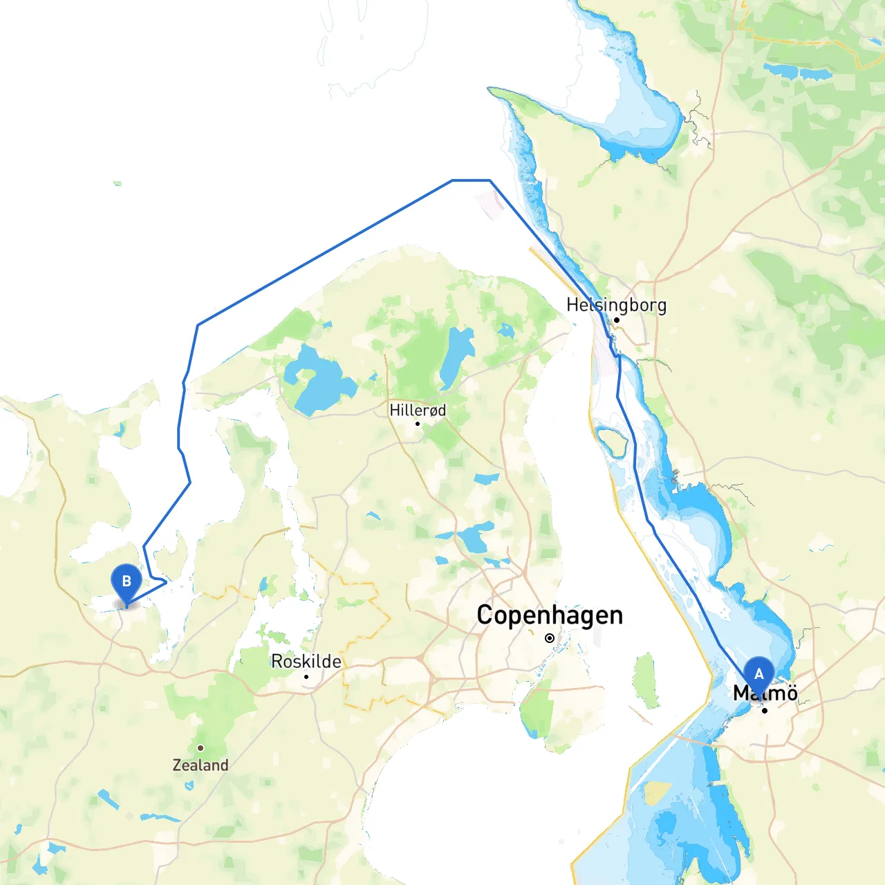 Malmö to Holbæk