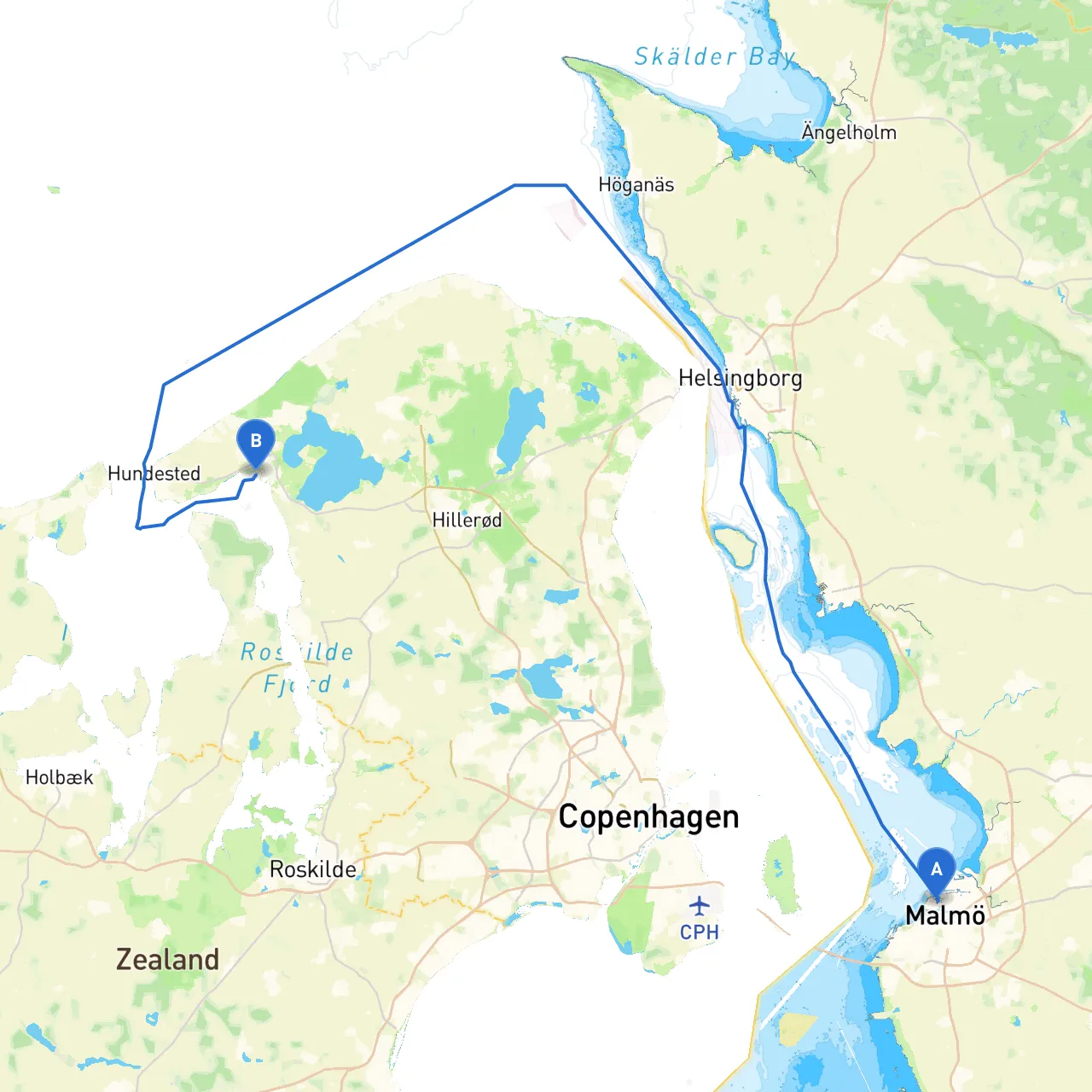 Malmö to Frederiksværk