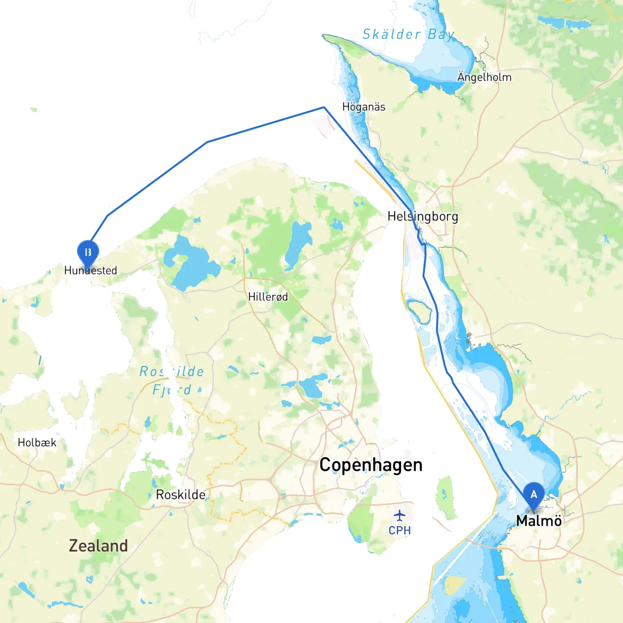 Malmö to Hundested