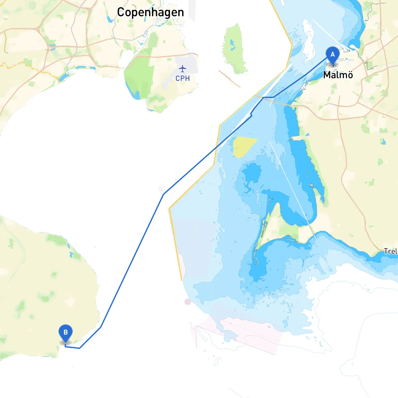Malmö to Rødvig Stevns