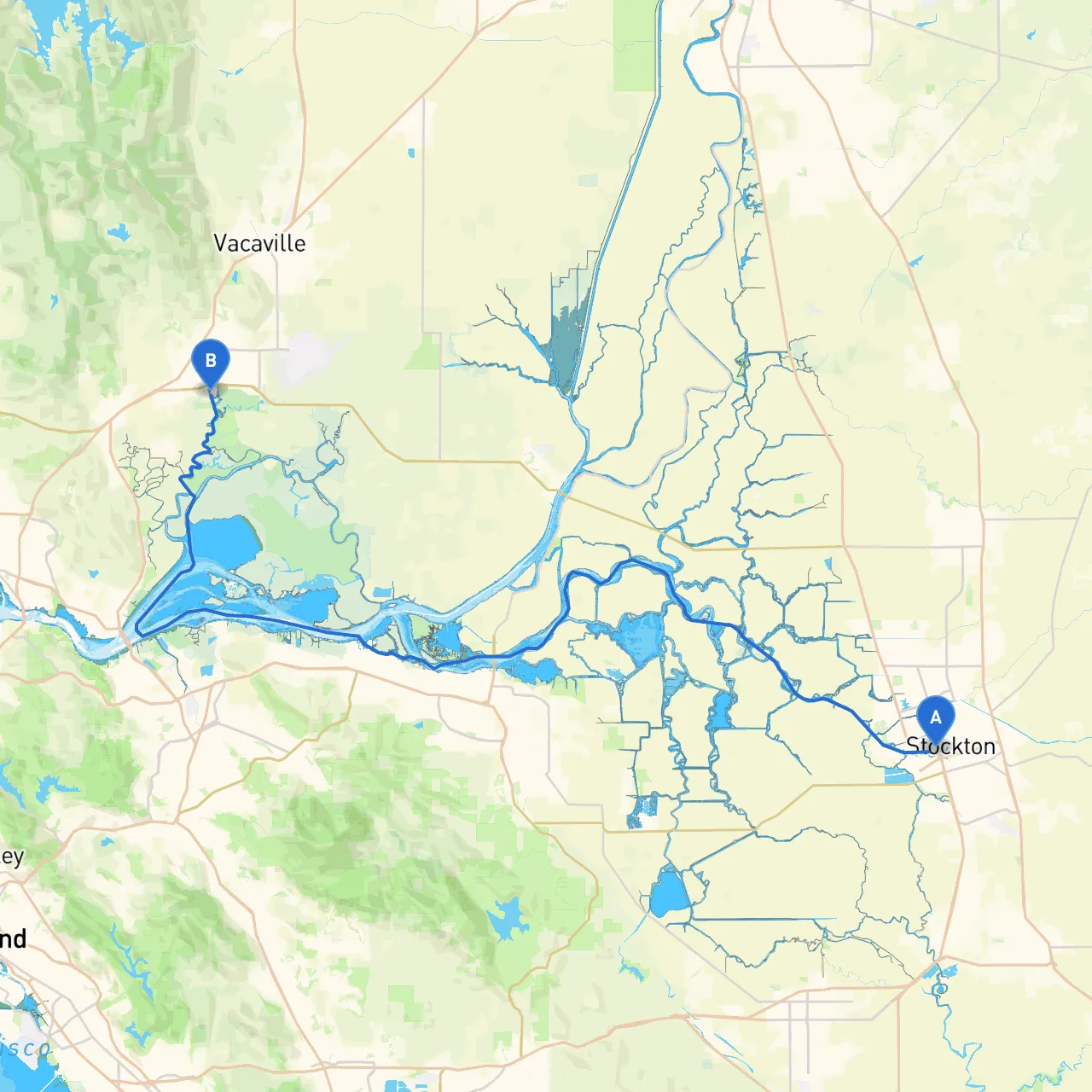 Stockton to Suisun City