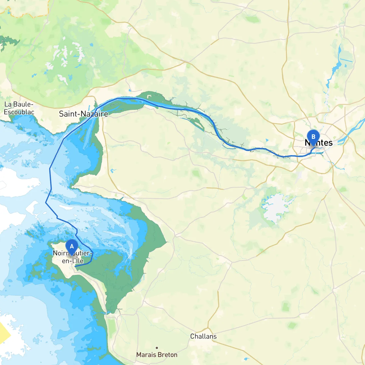 Noirmoutier en l'ile to Nantes