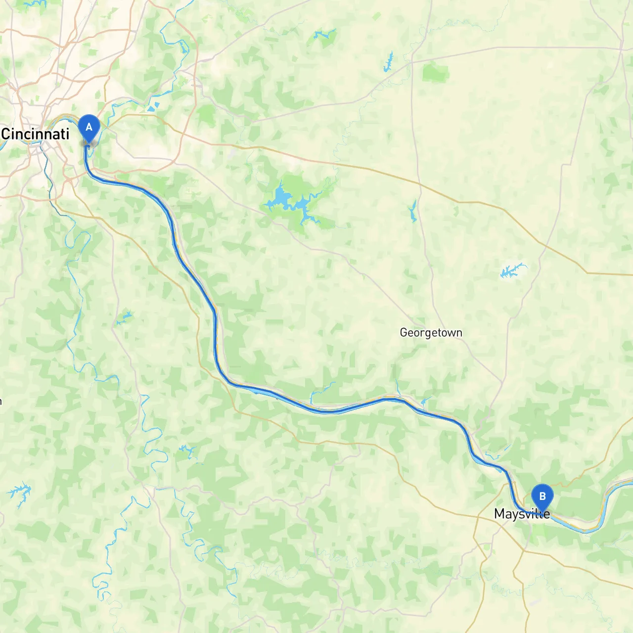 Cincinnati to Maysville