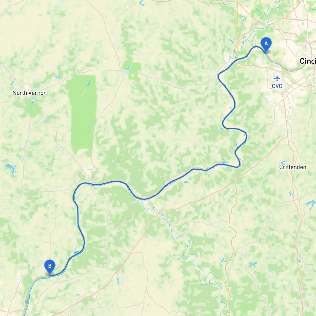 Cincinnati to Charlestown