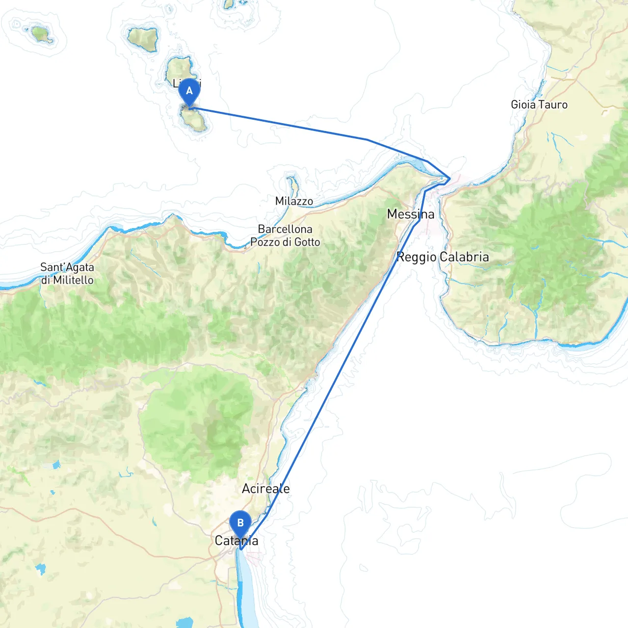 Vulcano to Catania