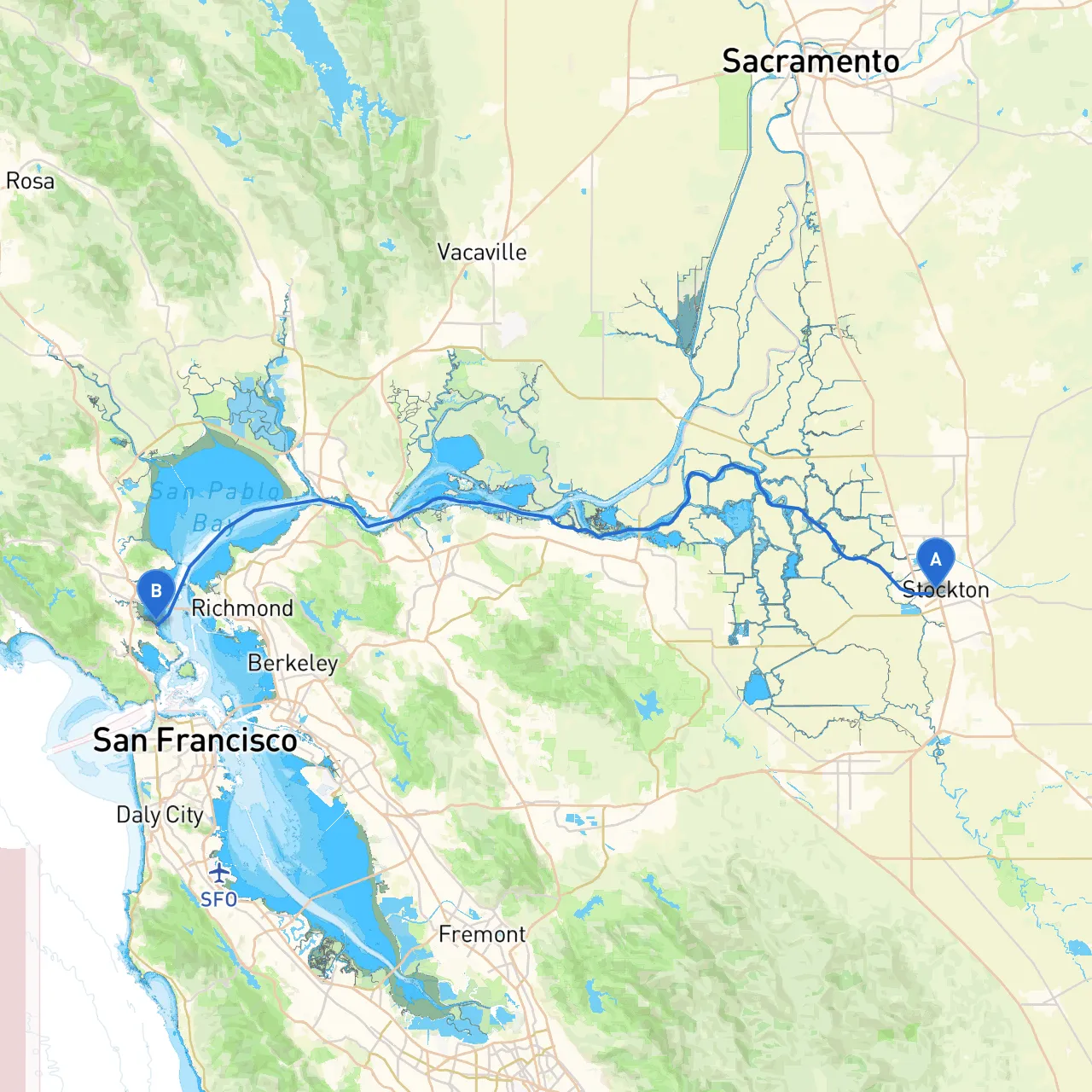 Stockton to Tiburon
