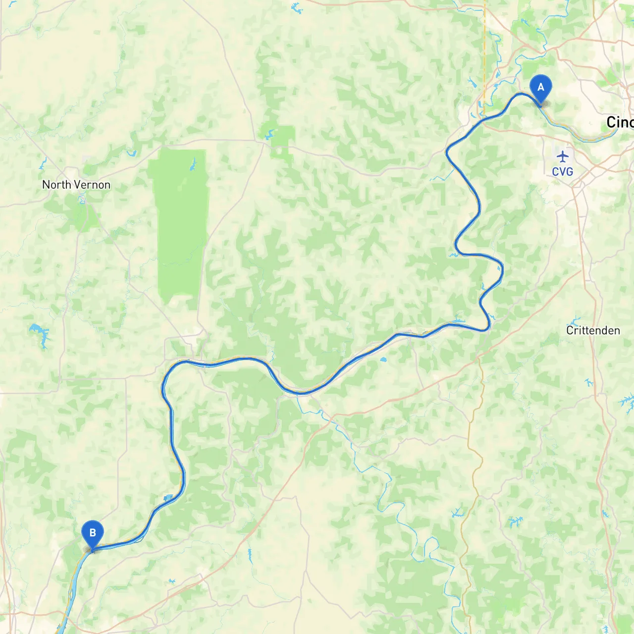 Cincinnati to Goshen