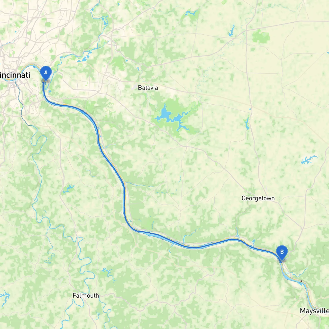 Cincinnati to Ripley