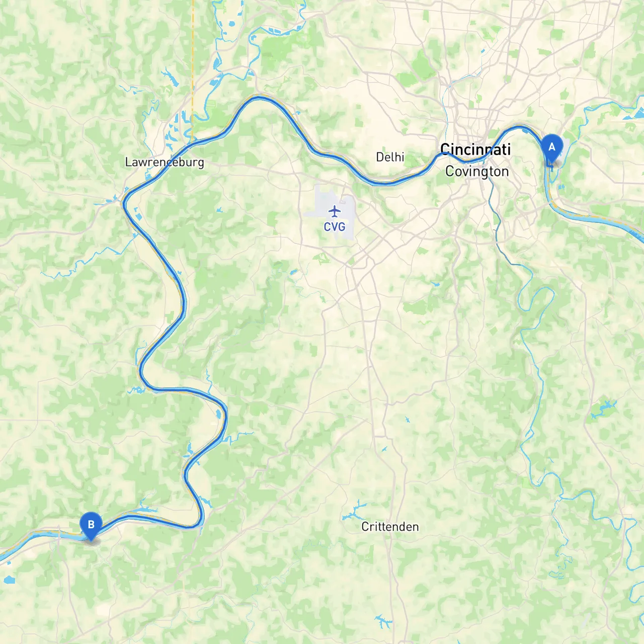 Cincinnati to Warsaw