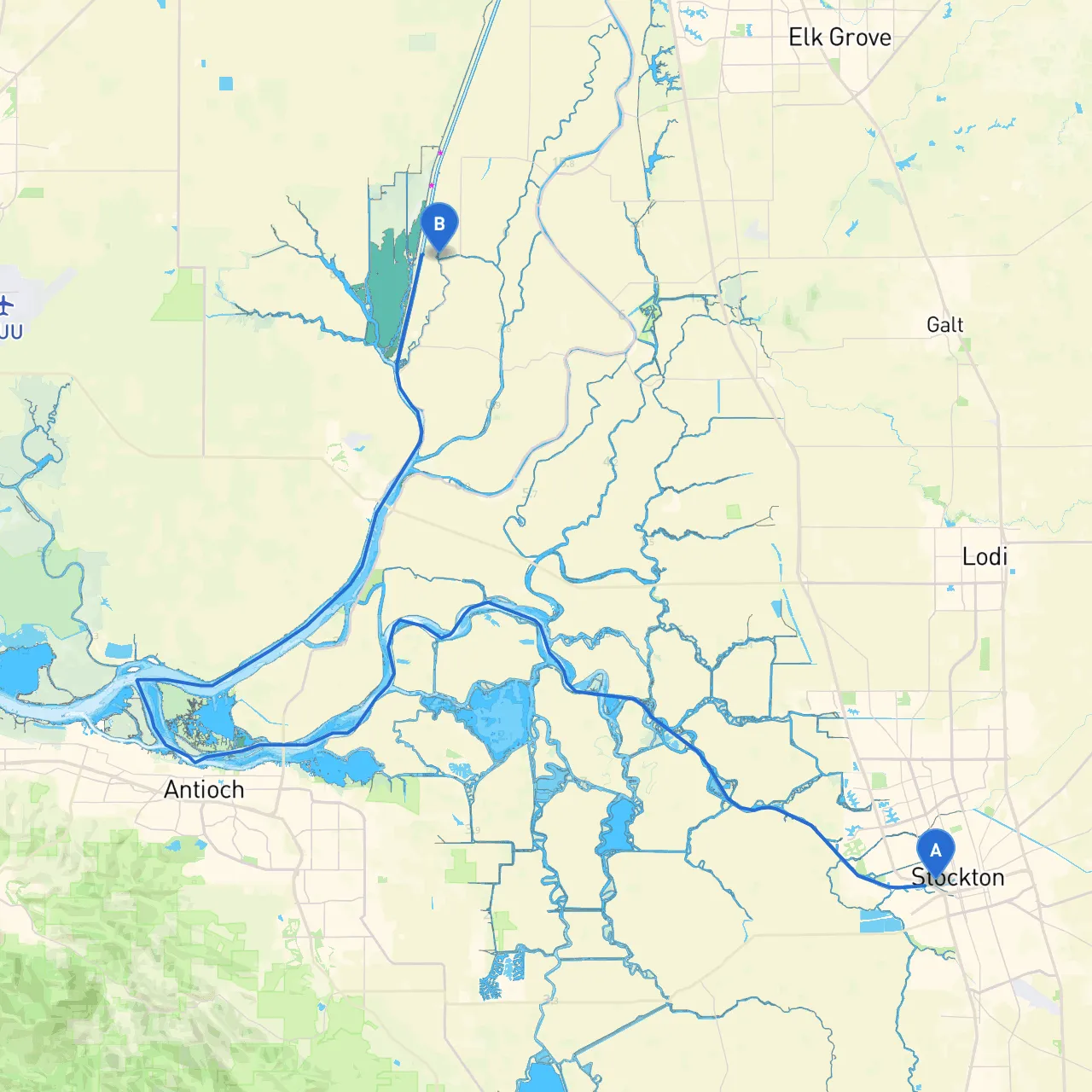 Stockton to Clarksburg