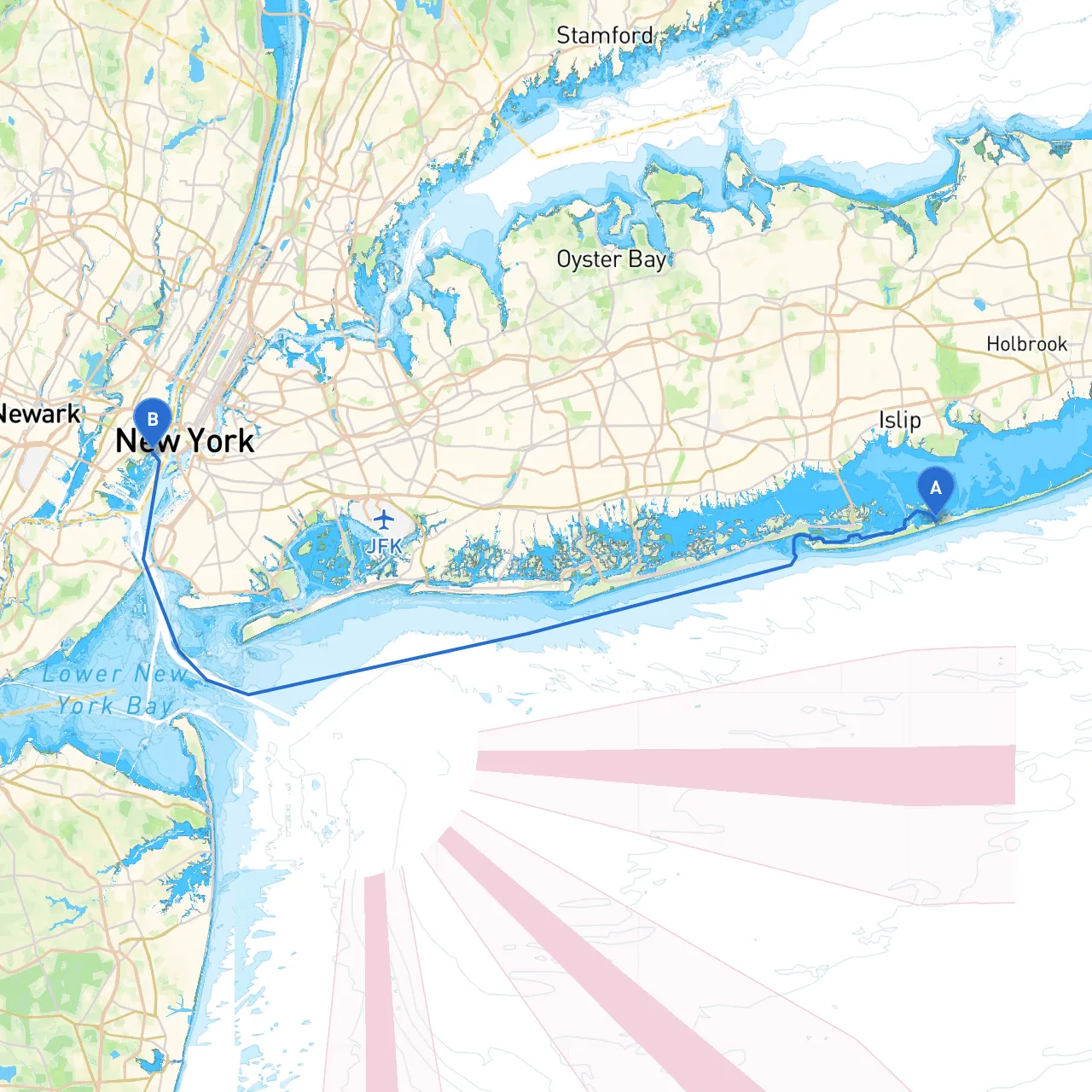 Town of Islip to Jersey City