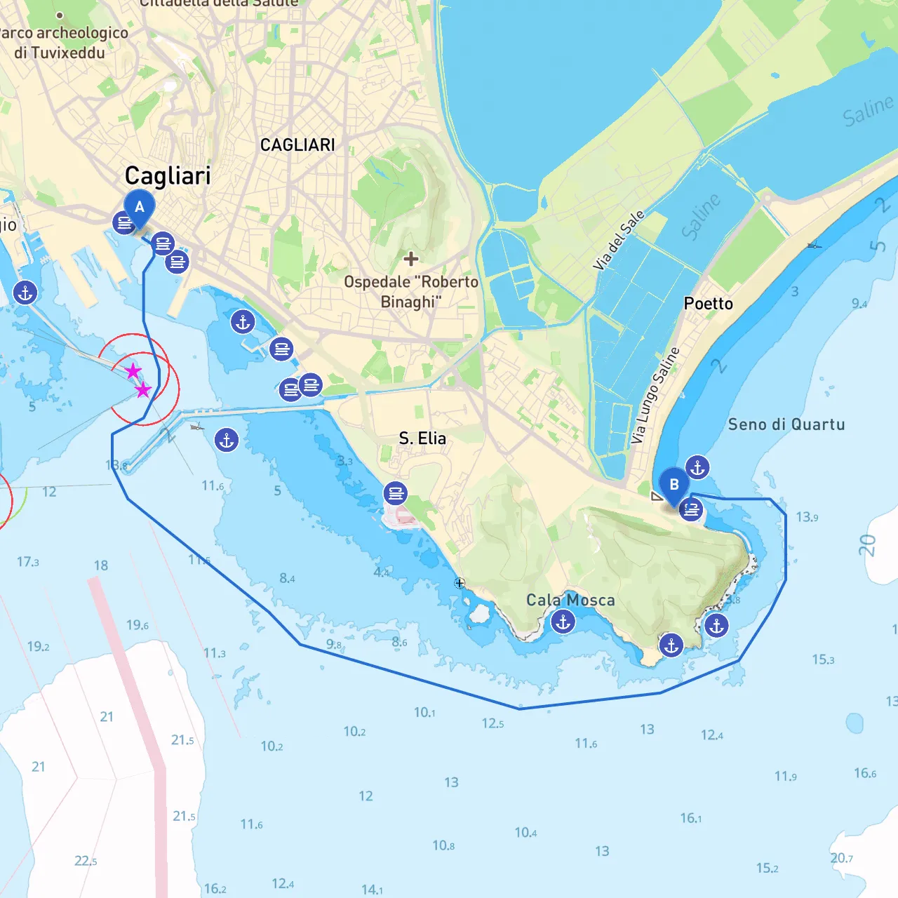 Cagliari to Cagliari