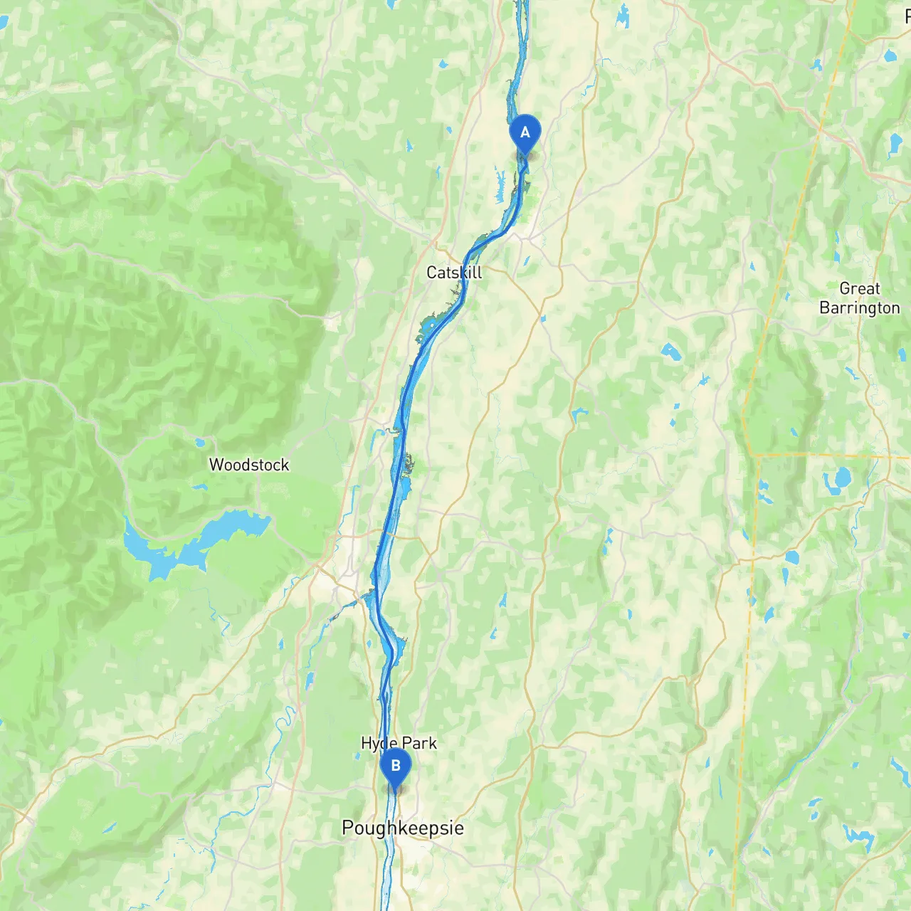 City of Hudson to Poughkeepsie