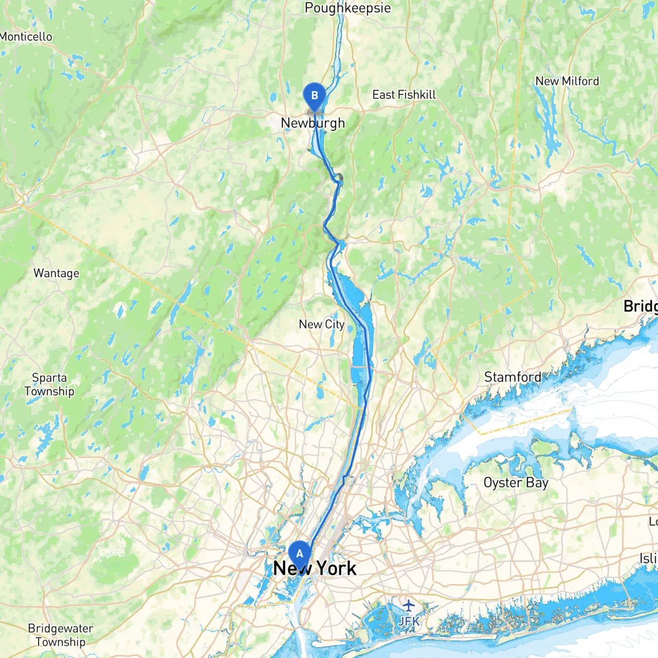 Jersey City to Newburgh