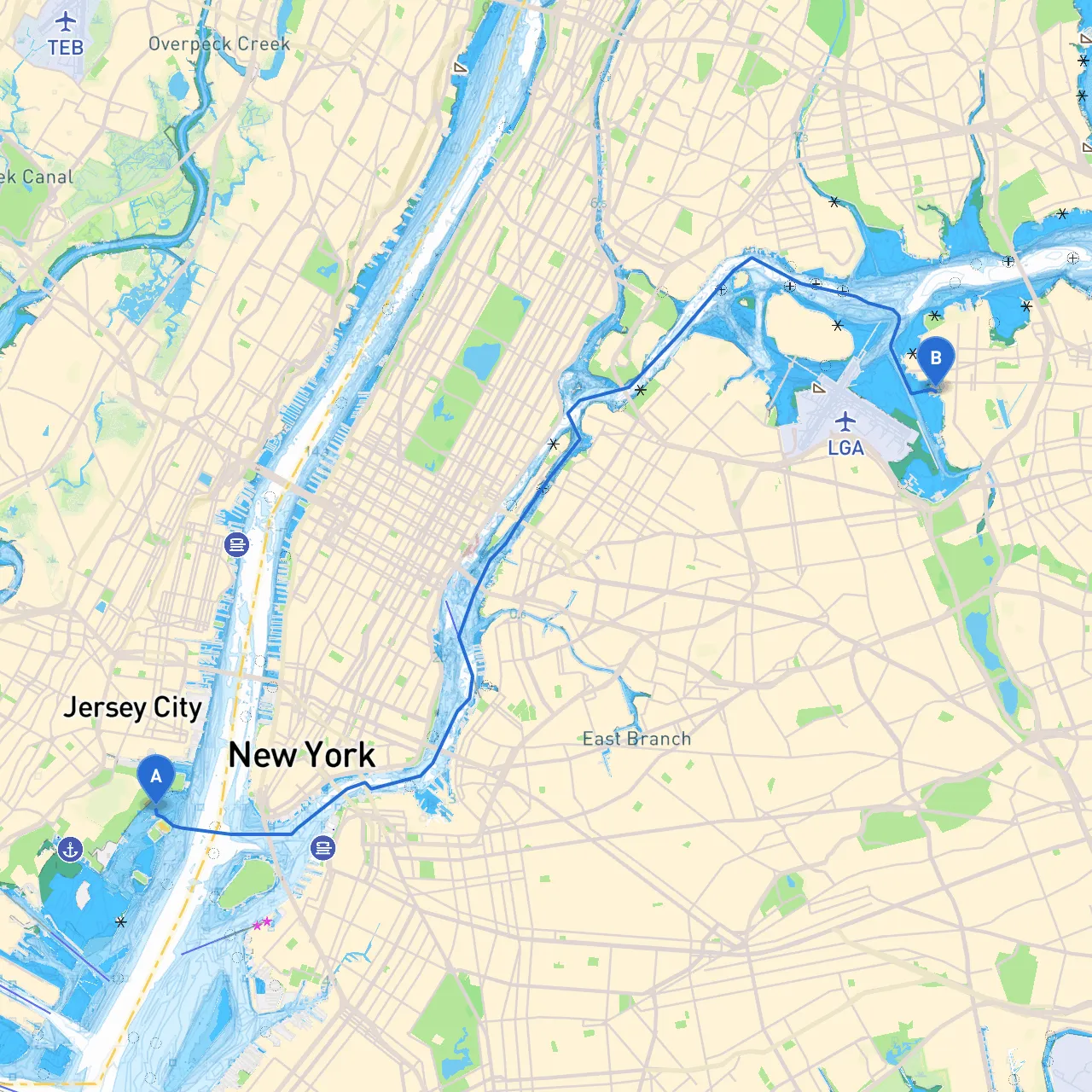 Jersey City to College Point