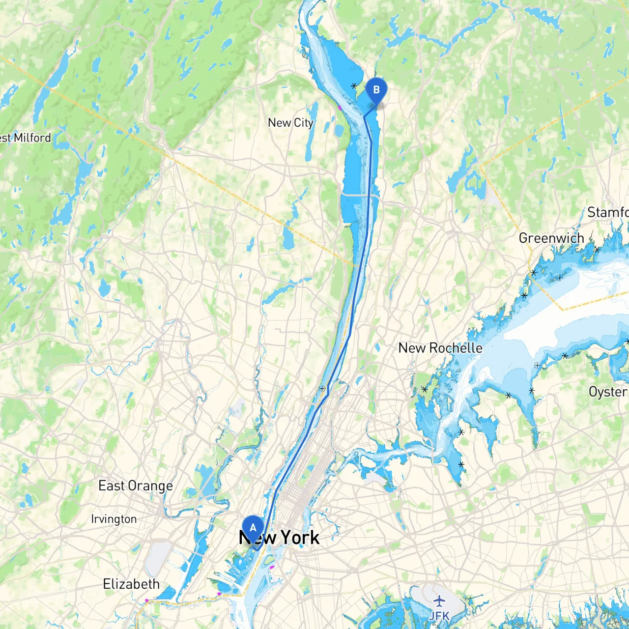 Jersey City to Ossining